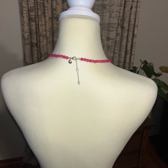 2 for 10! Jcrew Pink Beaded Necklace W/ Gold Disc - Picture 2 of 2